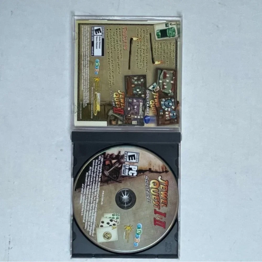 Jewel Quest Solitaire I and II PC Games CD ROM E ESRB iWin Games Holiday Gift